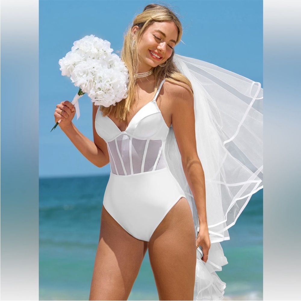 CupShe White Bridal Swimsuit NWT